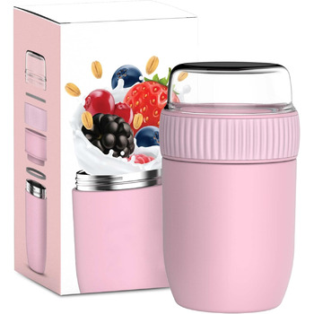 Контейнер для їжі для дому та в дорозі 600 мл рожевий Coninx