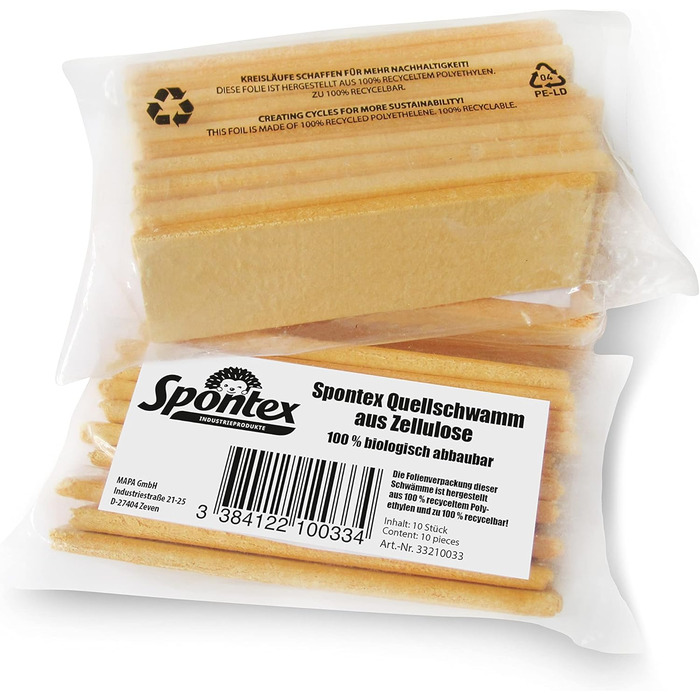 Набір губок для миття 10 шт. 13,5 x 9 x 3,7 см жовтий Spontex