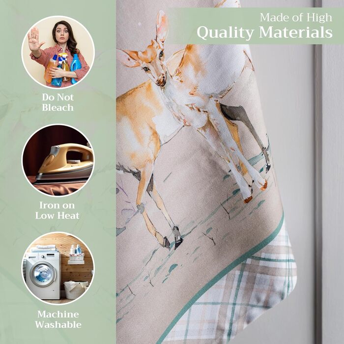 Набір із 3 багатоцільових кухонних рушників Maison d&39 Hermine Rural Christmas, 100 бавовна Барні рушники День подяки/Різдво (50 см x 70 см) (Олень у лісі)