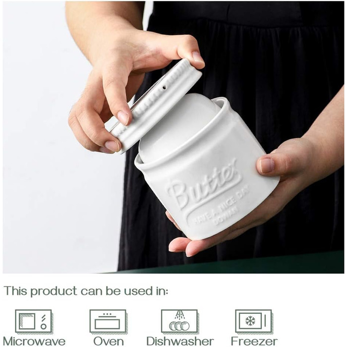 Фарфоровый горшок для масла с крышкой, белый DOWAN