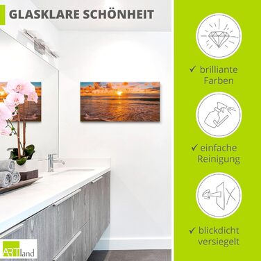 Настінний декор скляні картини настінна картина скляна картина цільна 40x40 см квадрат пляж море сонце карибський пейзаж узбережжя схід сонця морський S7LE (Тропічний пляж, 100Д x 50Ш см)