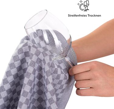 Бавовняні кухонні рушники Blumtal 50x70 см. Набір із 5 шт. - Кухонні рушники, сертифіковані Oeko-TEX - Надзвичайно вбираючі кухонні рушники - Можна прати до 95 C - Біла клітка (5 шт., червоні)