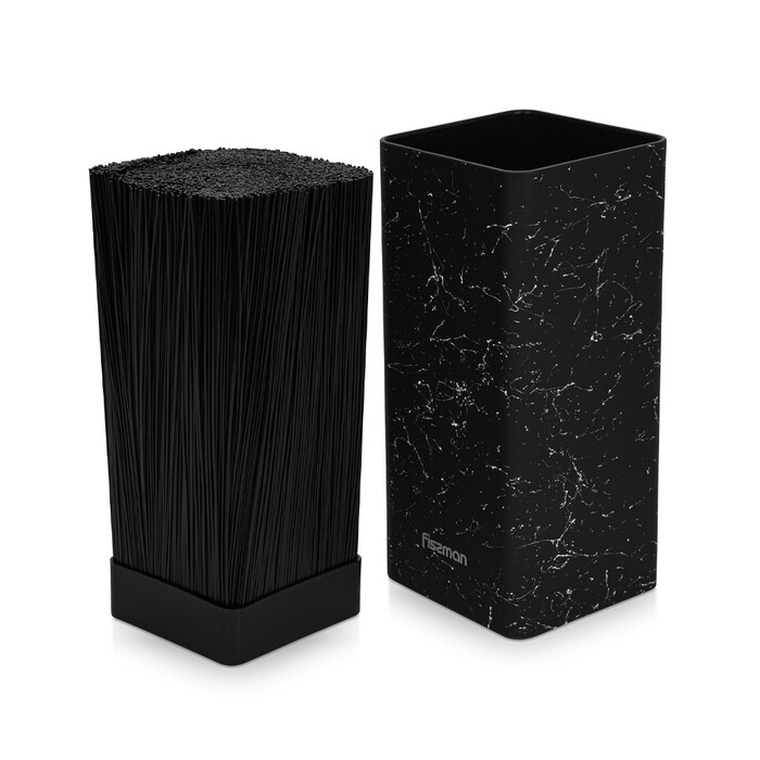 Підставка Fissman для кухонних ножів 10x10x22 см, колір ЧОРНИЙ МАРМУР пластик (12883)