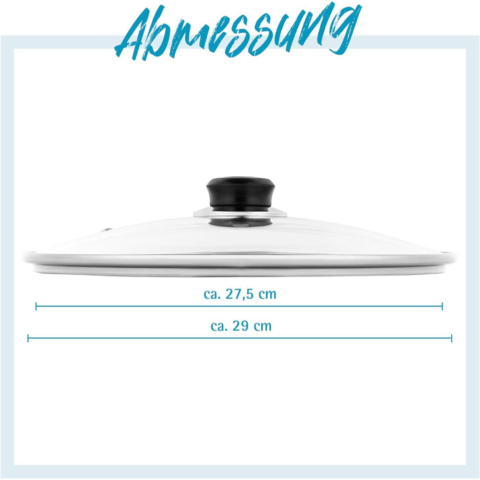 Кришка для каструлі 28 см скляна Gräwe