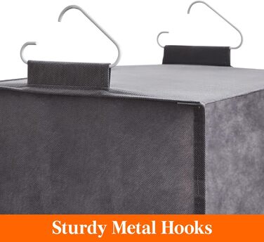 Подвесная полка Lifewit из 2 предметов, органайзер для шкафа, шкаф с подвесной системой, хранение для подвешивания ткани, органайзер для гардероба, складной и компактный с металлическими крючками, 5 отделений, серый серый 5 отделений x 2