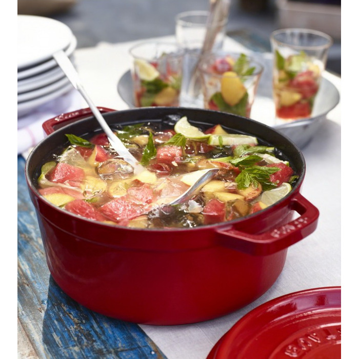 Кокот круглий 26 см, вишневий Staub