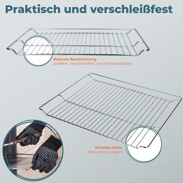 Деко 465 x 375 x 26 мм і решітка для духовки Kenekos