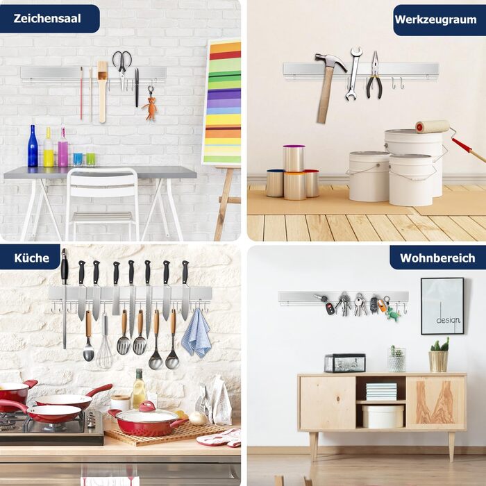 Магнітний тримач для ножів з 15 гачками 59 см Dmore