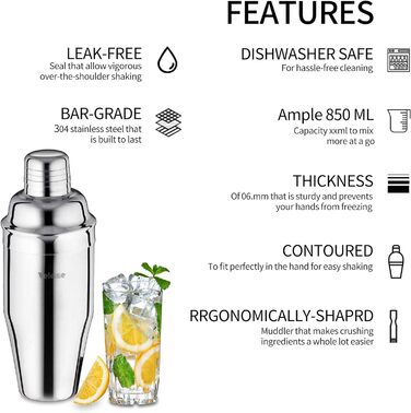 Набір шейкерів для коктейлів 10 предметів Velaze