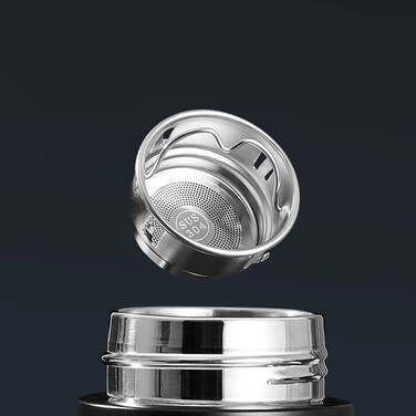 Термос Fissman 390 мл колір чорний нержавіюча сталь (9866)