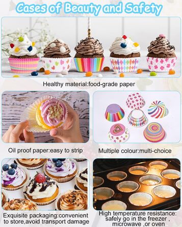 Набор из 300 бумажных формочек для мафинов, разноцветный Xespis