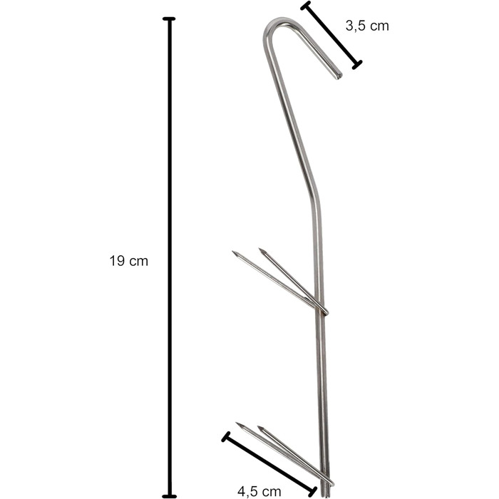 Гачки для для коптильні з нержавіючої сталі 10 шт 19 см A&N
