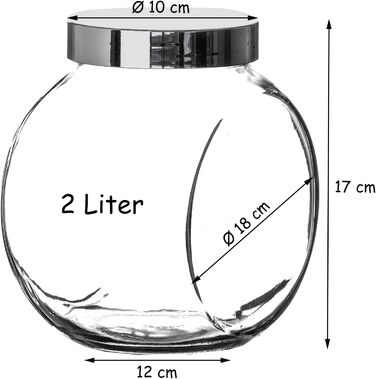 Набір із 2-літрових банок для цукерок із закручуваними кришками BigDean