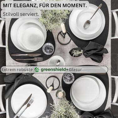 Тарілка для пасти New Port з 4 предметів, набір тарілок для пасти на 4 особи, порцелянова миска для пасти, глибока тарілка, яку можна мити в посудомийній машині, багатофункціональна миска біла 370 мл PREMIUM COLLECTION (кавова кружка 6 предметів)