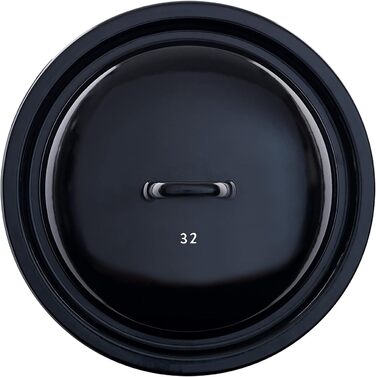 Крышка для кастрюли 32 см эмалированная, черная Riess