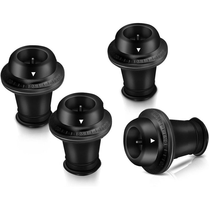 Автоматический винный насос WIWONEY с 1 перезаряжаемым вакуумным насосом и 4 винными пробками для вакуума и 1 зарядным кабелем типа C (черные силиконы)