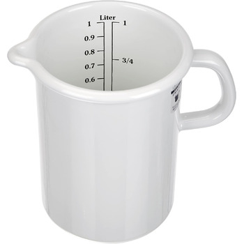 Розмір кухні 1 л, класична-біла, діаметр 10 см, висота 14,8 см, ємність 1 літр, емаль, біла, індукційна, 0338-033