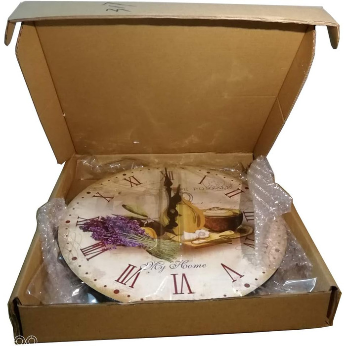 Настінний кухонний годинник YOAI, вінтажний, потертий ШИК, античний, ностальгічний, сільський, кварцовий годинник з МДФ з безшумним механізмом, 12 дюймів/30 см Ø (кольоровий)