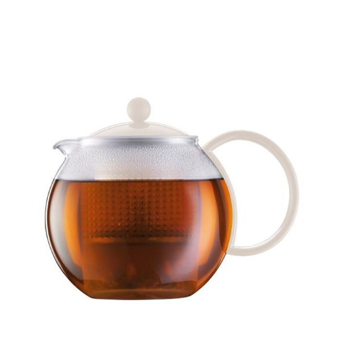 Чайник для заварювання з пресом, білий, 1 л, Assam Bodum