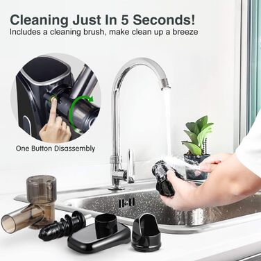 Соковижималка для овочів і фруктів, 150 Вт, чорна Amzchef