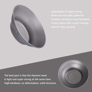 Титанова тарілка для кемпінгу 800 мл Boundless Voyage