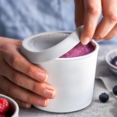 Набір з 2 контейнерів для морозива 1 л, контейнери для зберігання, морозильні банки, контейнери для льоду без бісфенолу А харчового класу (сірий міні-набір з 4 шт. )