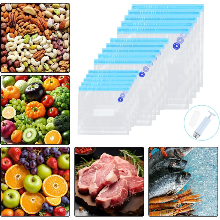 Вакуумні пакети 15 пакетів 21 х 22/26 х 28/ 26 х 34 см YILANJIN