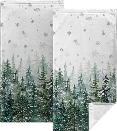 Різдвяні кухонні рушники Kwlegh, рушник для рук, різдвяна ялинка, цукерка-тростина, сніжинка, рушник для пальців, набір з 2 шт. , милий чоловічий банний рушник, високопоглинаючі рушники, 36 x (зимовий колір)