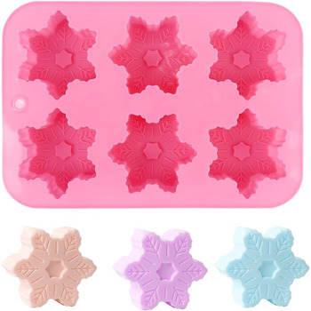 Силіконова форма для різдвяної випічки, форма для різдвяної випічки, форма для торта Санта, форма для шоколаду, форми для сніговика, форми для ялинки, для тортів, фондан, випічка різдвяного печива (сніжинка)