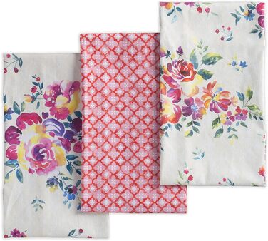 Набір із 3 багатоцільових кухонних рушників Maison d&39 Hermine Rural Christmas, 100 бавовна Барні рушники День подяки/Різдво (50 см x 70 см) (Рожевий сад)