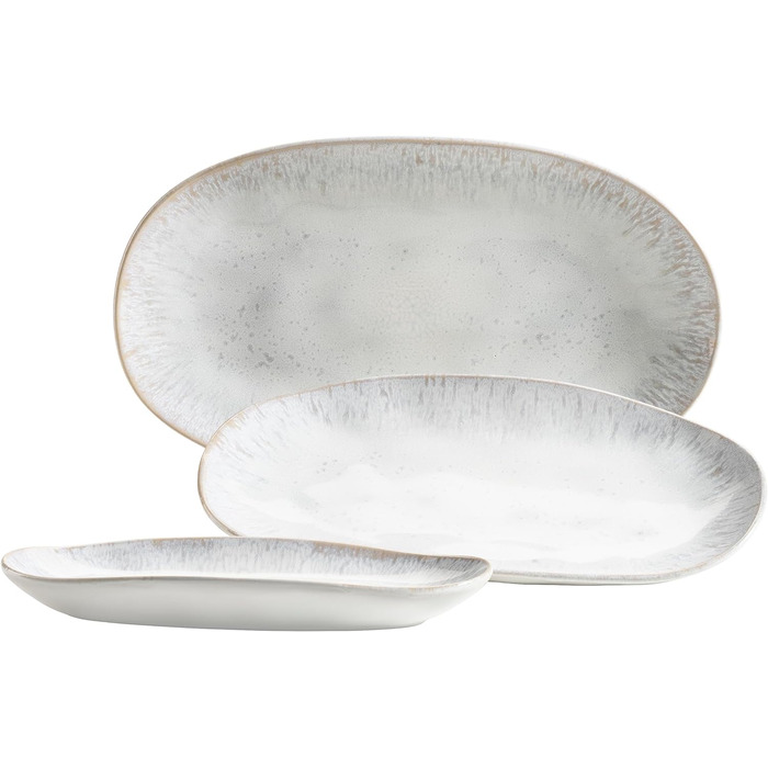 Набор сервировочных тарелок Mser, Керамогранит Замороженный зеленый, 39,0 x 21,0 x 25,0 см (Белый)