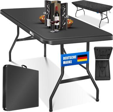 Розкладний стіл для кемпінгу 183 х 76 см KESSER