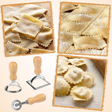 Приладка для пельменів Unvtap, 2-предметна машина для вареників, набір машин для пельменів, машина для равіолі, машина для маульташен, машина для равіолі з нержавіючої сталі, машина для тортелліні для макаронів та пельменів (мала 75 мм, велика 95 мм), 2-п