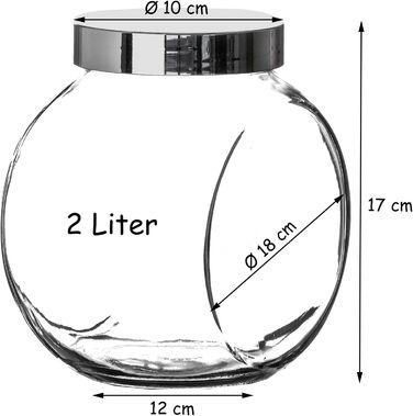 Набір із 2-літрових банок для цукерок із закручуваними кришками BigDean