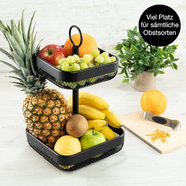 Подставка для фруктового торта Black Metal - Подставка для торта с корзиной с фруктами Black - Подставка для торта с фруктовой вазой Black Black Square