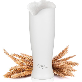 Термокружка для пива с крышкой 500 мл белый Milu