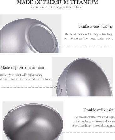 Титанова чаша з подвійними стінками 250 та 350 мл. Boundless Voyage