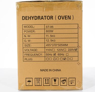 Дегідратор на 12 полиць, 800 Вт Kwasyo