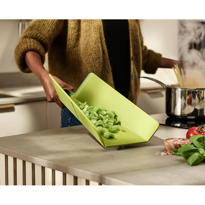 Складна обробна дошка Joseph Joseph Chop2Pot Plus з ручкою - (зелена, велика)
