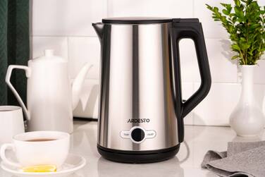 ARDESTO Електрочайник EKL-X52E/1.7 л/2200 Вт/подвійні стінки/LED дисплей/7 темп. режими/Strix контроль/нержавіюча сталь