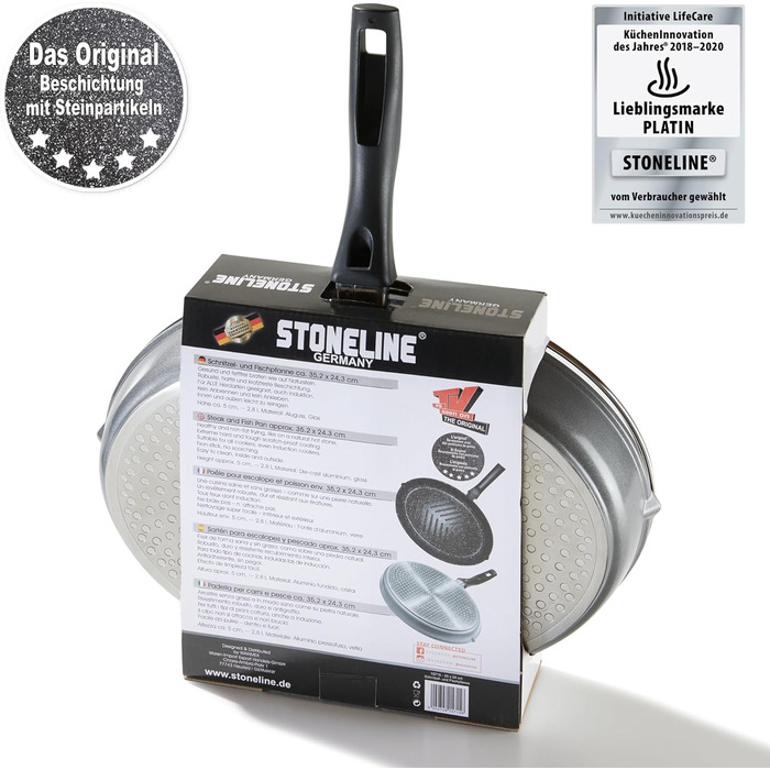 Сковорода для риби з кришкою 35 x 24 см STONELINE