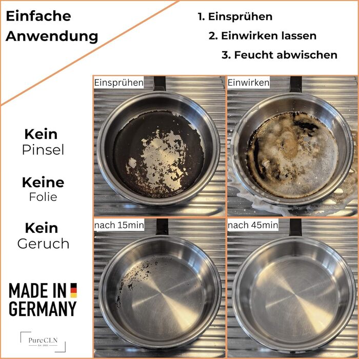 Засіб для чищення духовок та грилів PureCLN 500 мл, спрей для духовок без запаху, надзвичайно сильний засіб для чищення духовок від стійкої скоринки, засіб для чищення духовок, плит, грилів (500 мл (2 шт.))