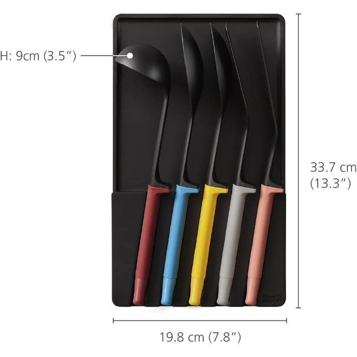 Набор кухонных принадлежностей, 5 предметов на подставке, разноцветные Elevate  Joseph Joseph