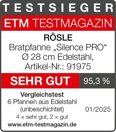 Сковорода 28 см, нержавіюча сталь Silence Pro Rosle