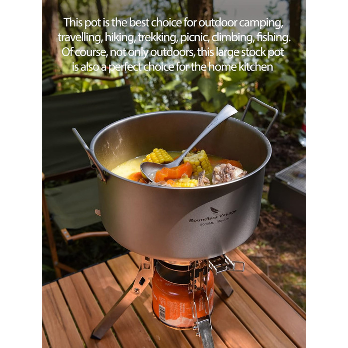 Титанова каструля великої місткості 2 л і 5 л iBasingo