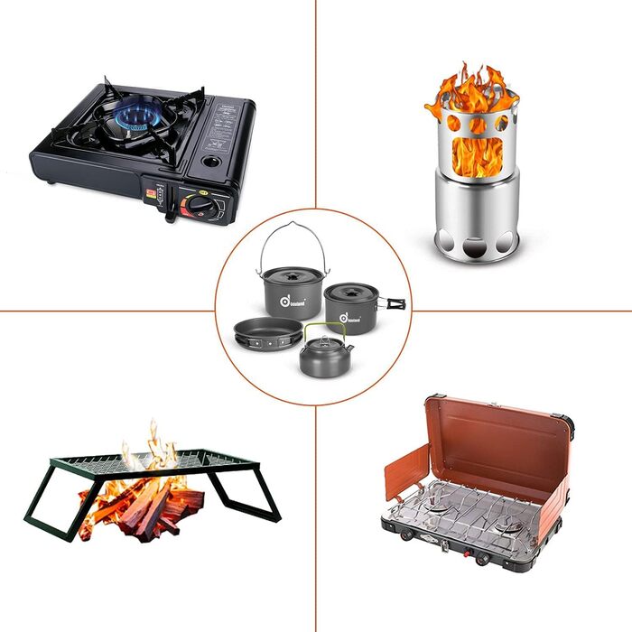 Набор посуды для кемпинга на 6 человек, нержавеющая сталь Odoland