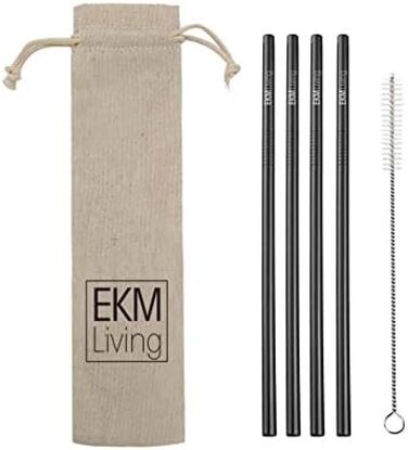 Набір з 4 келихів для джин-тоніка із трубочками з нержавіючої сталі, чорні Gin Set Classic Riedel