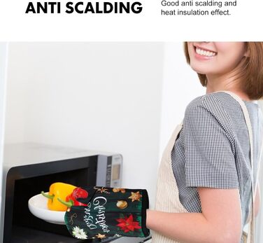 Різдвяний набір з 2 прихваток та 2 рукавичок для духовки, 4 предмети, зелений Cabilock