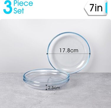 Стеклянные тарелки 17,8 см 3 предмета NUTRIUPS