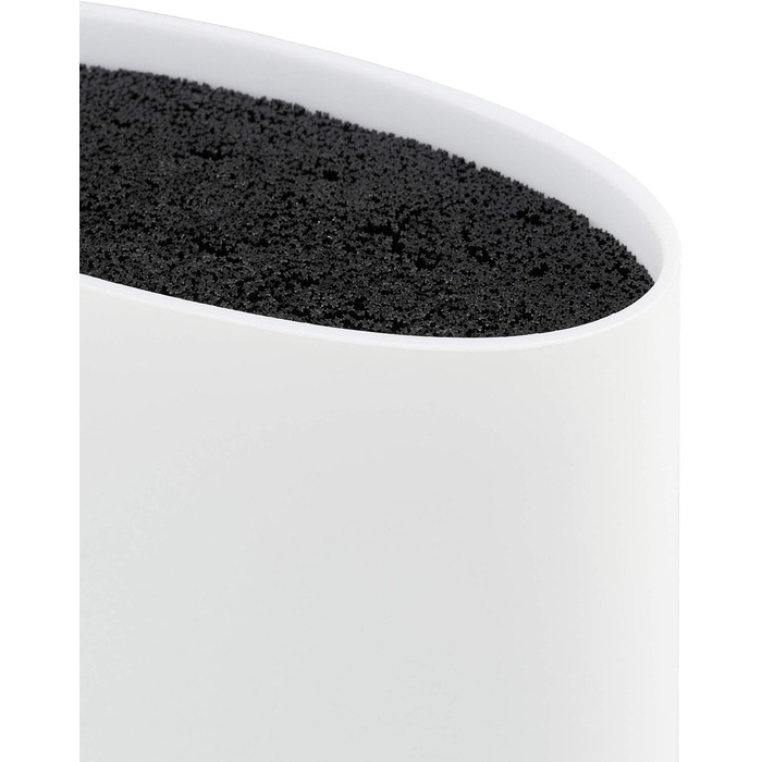 Ножовий блок овальний, відсік для ножів зі щетиною, 22 x 16,5 x 6,5 см, білий Relaxdays